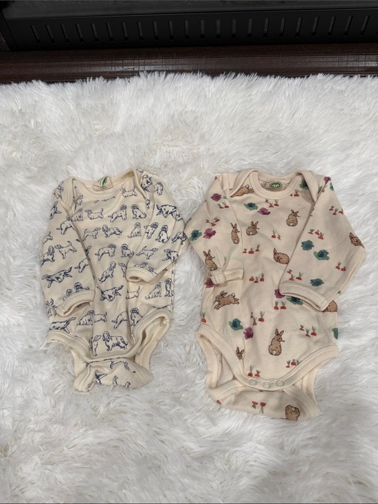 Nature Baby Other - Organic Cream Baby One-Piece with Animal Prints Bundle